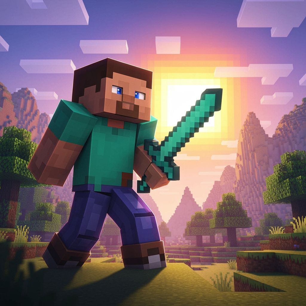 Steve from Minecraft in Epic Concept Art Style
