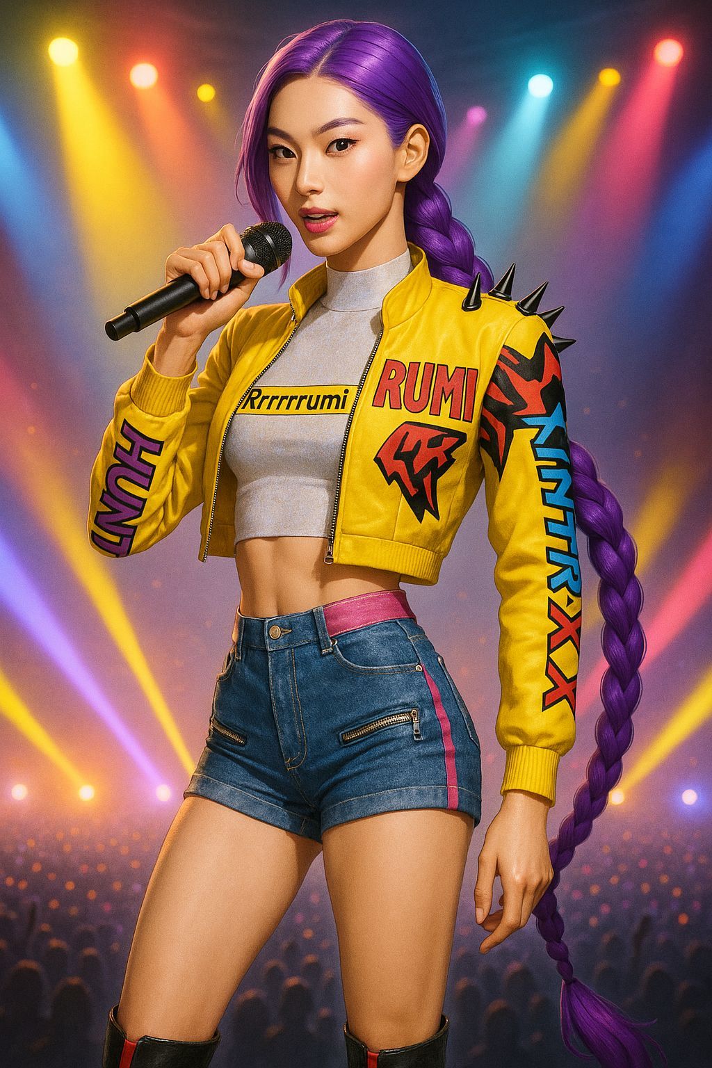 Kpop Demon Hunter Rumi with Purple Braid