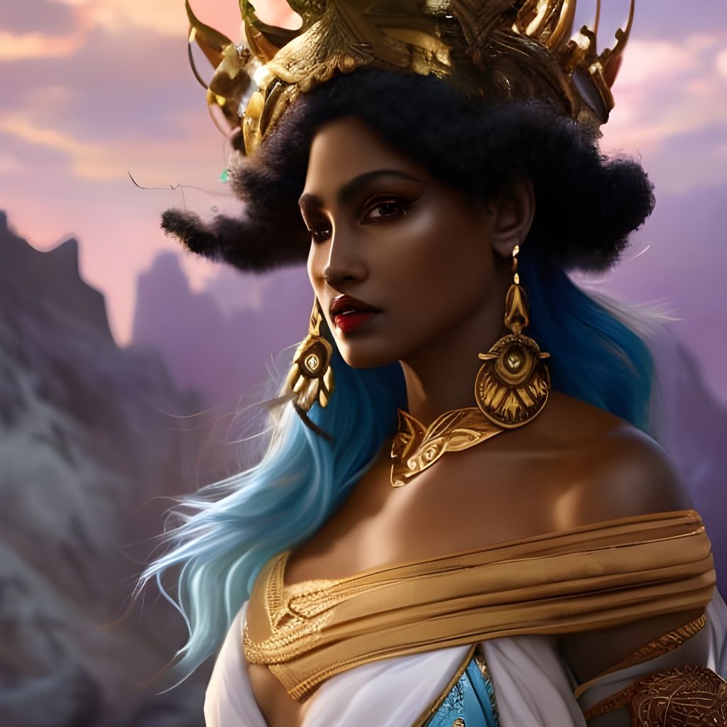 Arabian Warrior Princess Portrait in Hyperdetailed Style