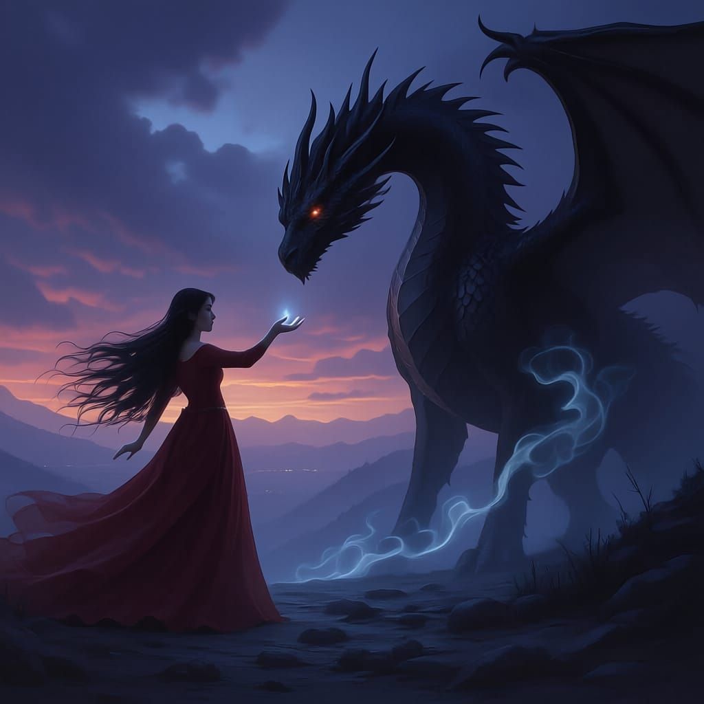 Witch Tames Black Dragon