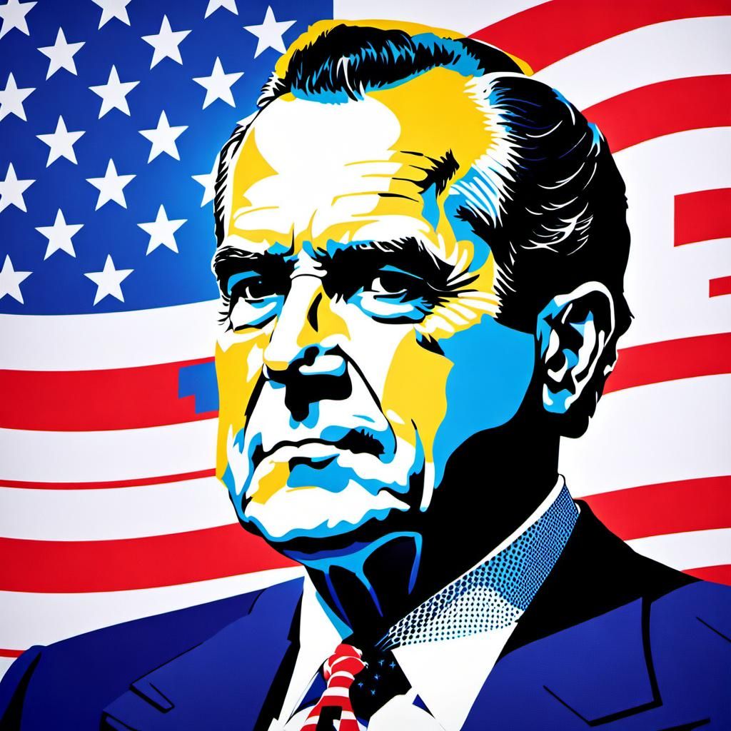 Pop Art   Portrait of President Richard Nixon.