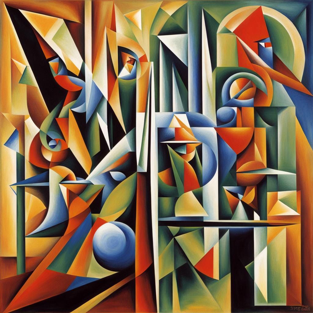 Abstract Cubist Jedi in Euclidean Style