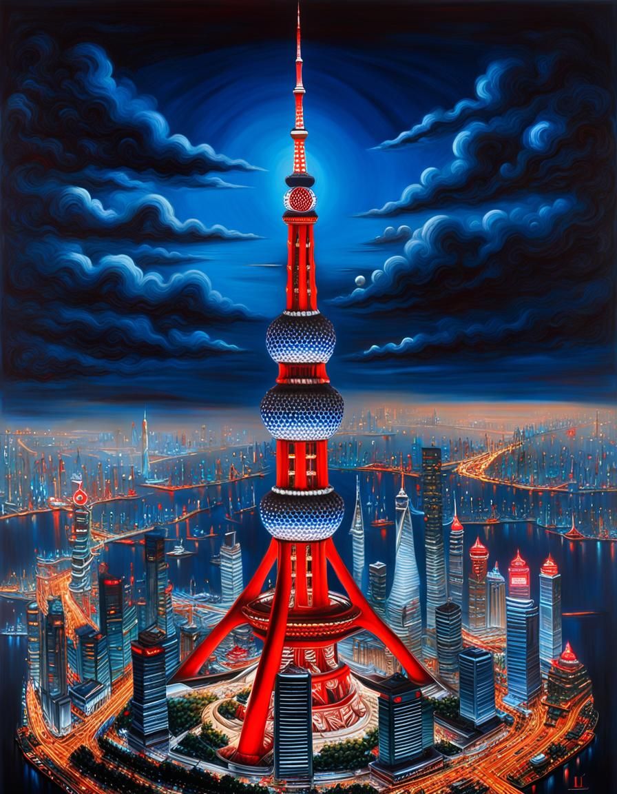 l'Oriental Pearl Tower à Shanghai