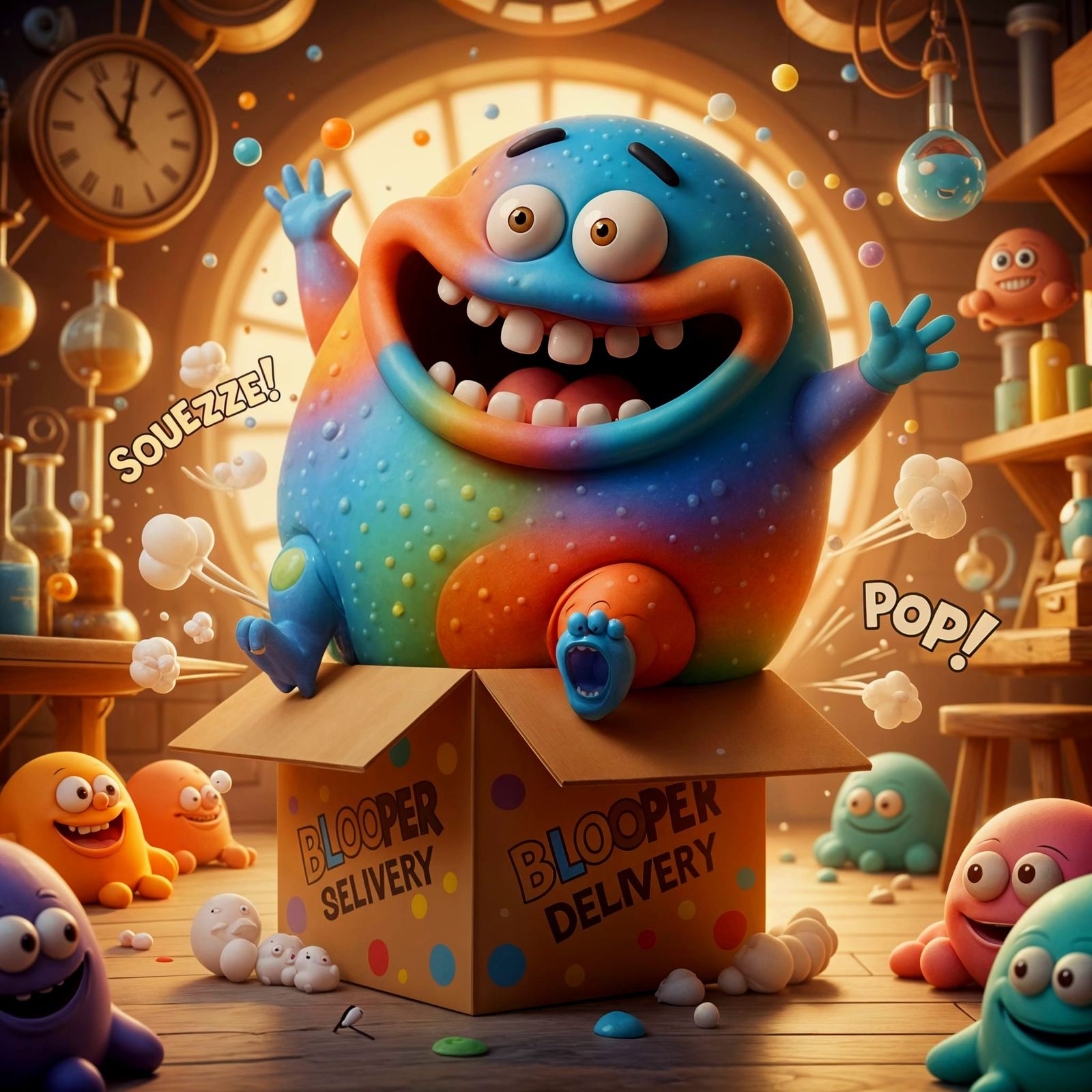Whimsical 3D Cartoon Blooper Character