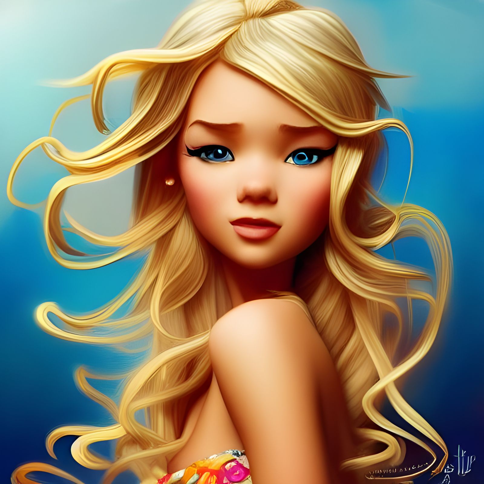 Dancing Blonde Woman in Pixar Style