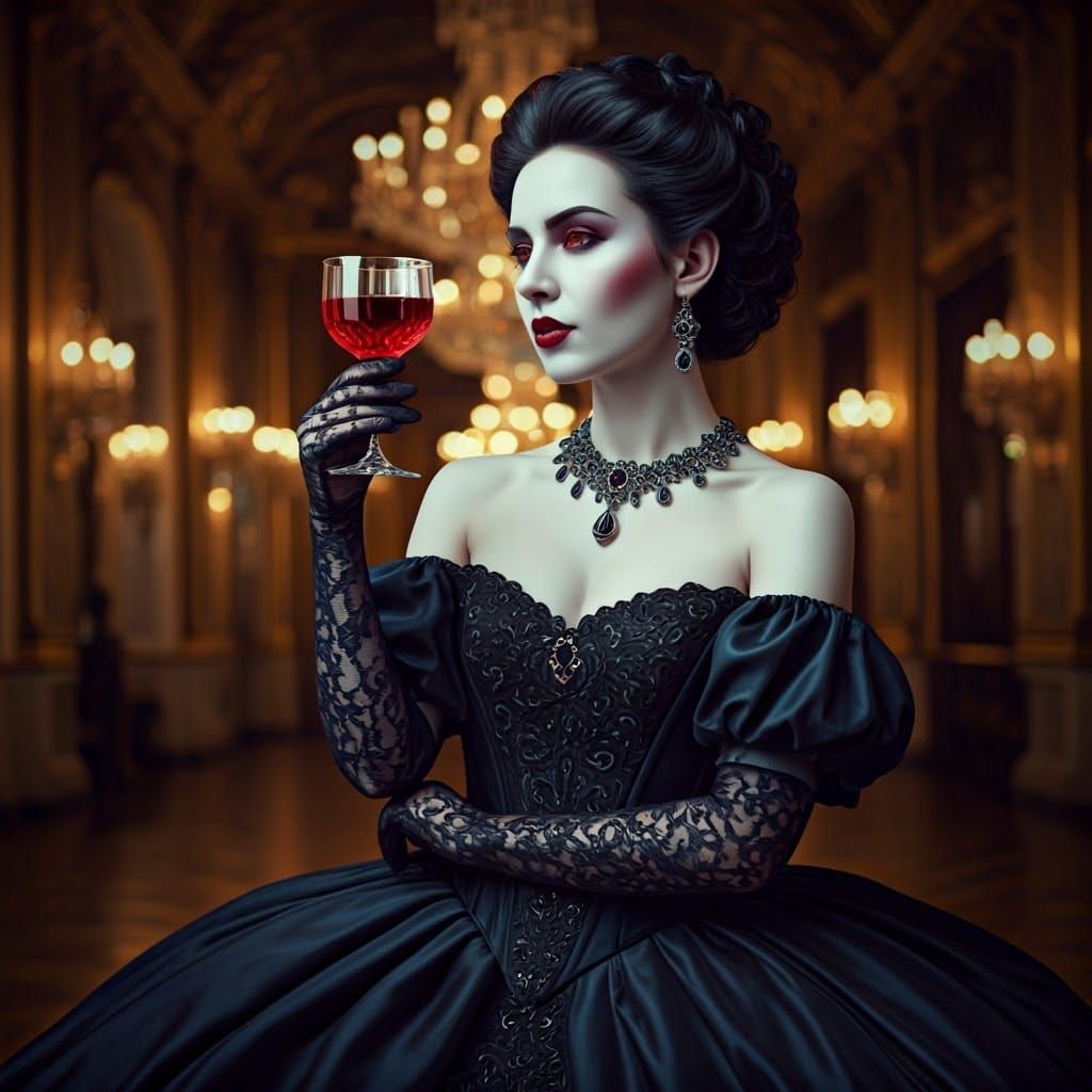 Vampiress in Baroque Opulence