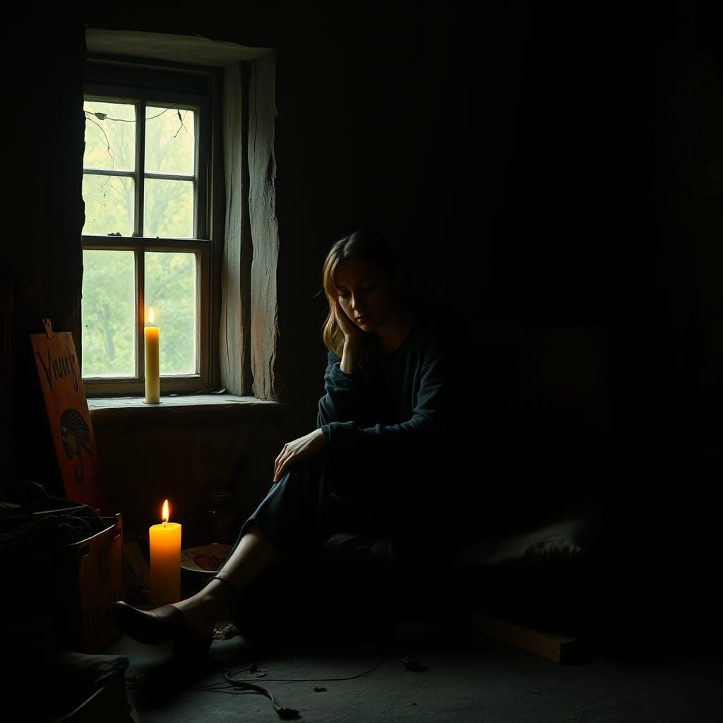 A Woman Lost in Reflection