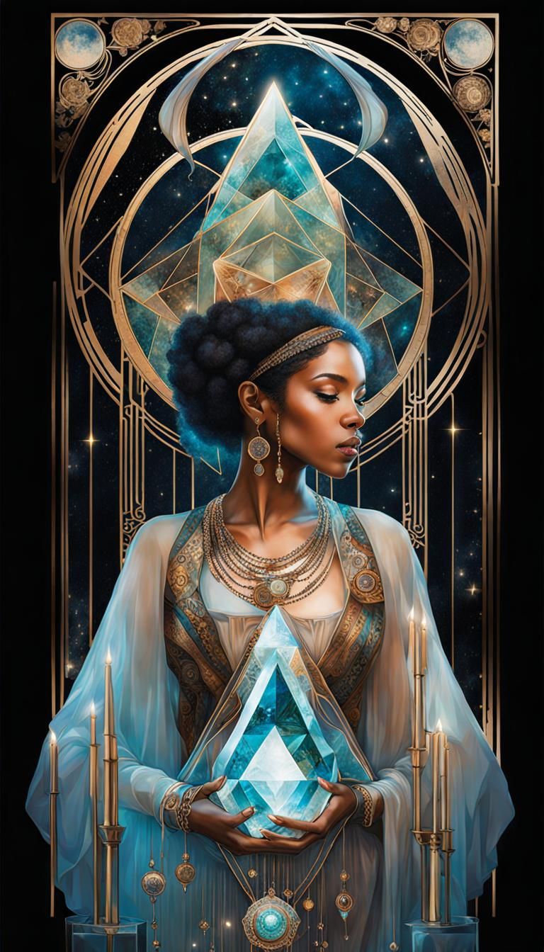 Bohemian Crystal Point in Art Nouveau Style