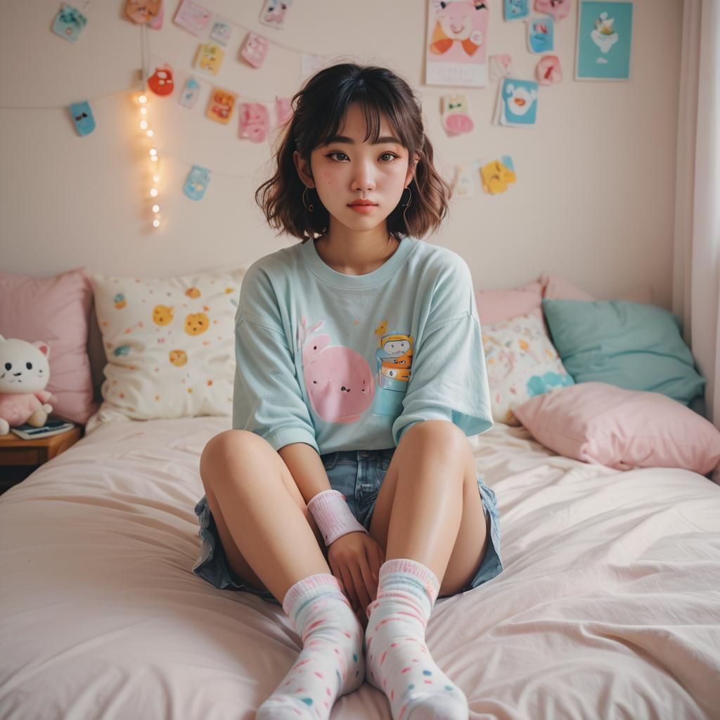 Kawaii Girl Portrait in Japanese Manga Style