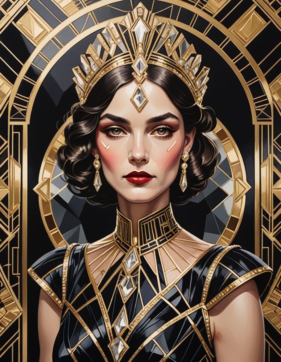 Art Deco Queen of Diamonds Fashion Icon