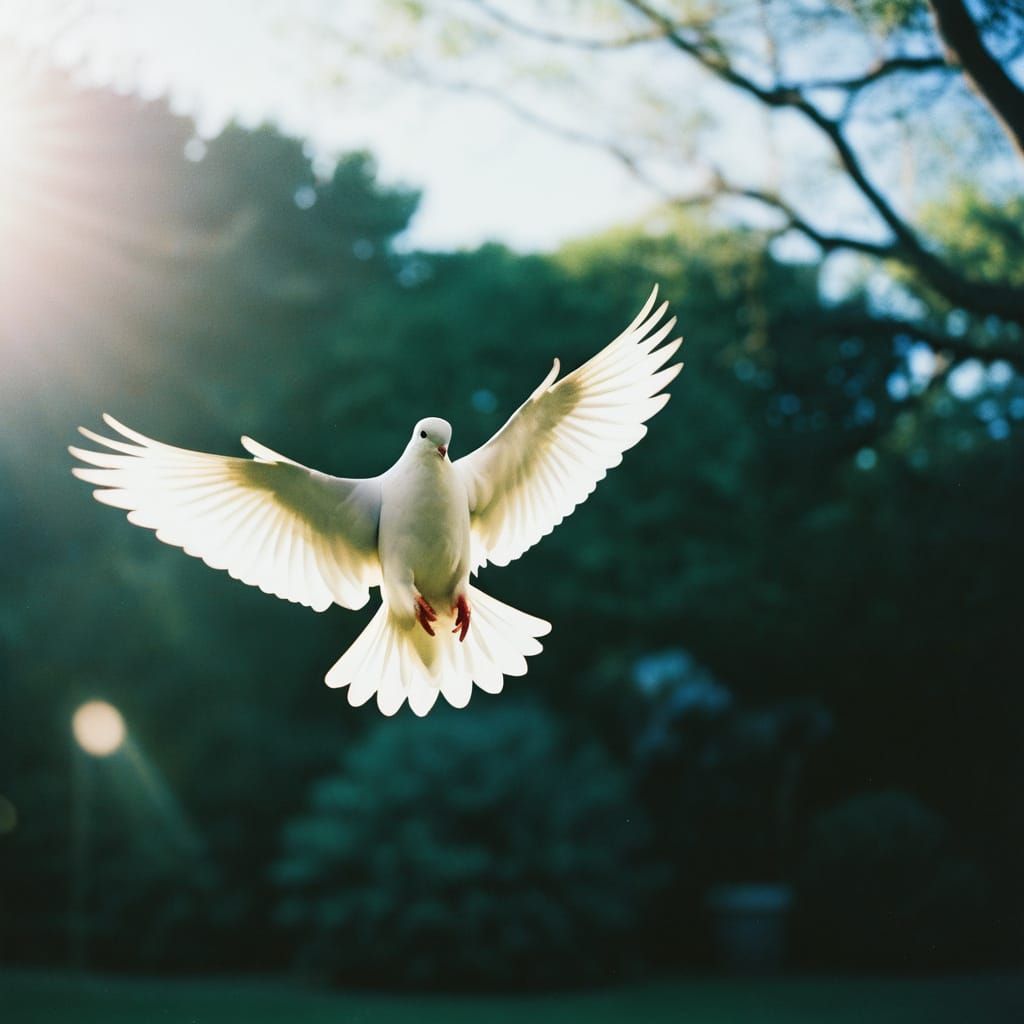 Vibrant Dove Takes Flight in 35mm Style