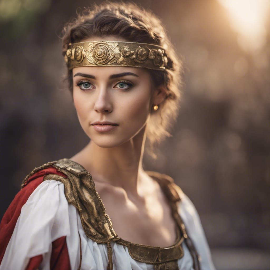 Young Woman in Ancient Roman Costume, Professional Photograp...