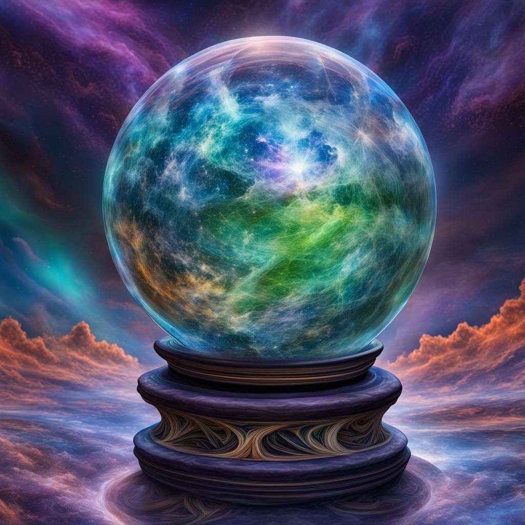 World in Crystal Ball: Holographic Cosmic Art