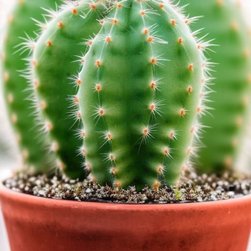 Dew-Kissed Cactus: Close-Up Professional Photography
