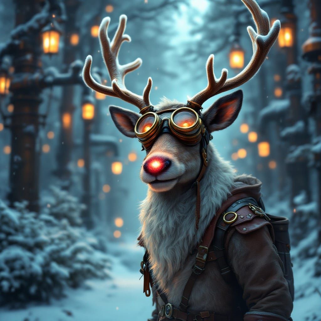 Steampunk Reindeer Radiates Ethereal Light