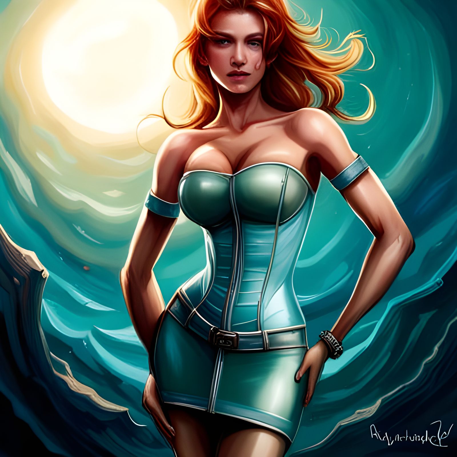 Liquid Water Nymph in Manhwa Style