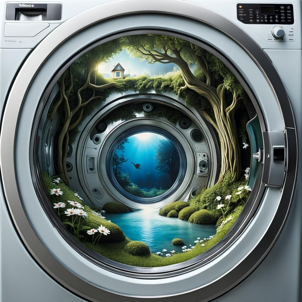 Whimsical Wonderland Portal in Washing Machine