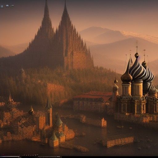 Fantastical Matte Painting of Russia, 1500 AD