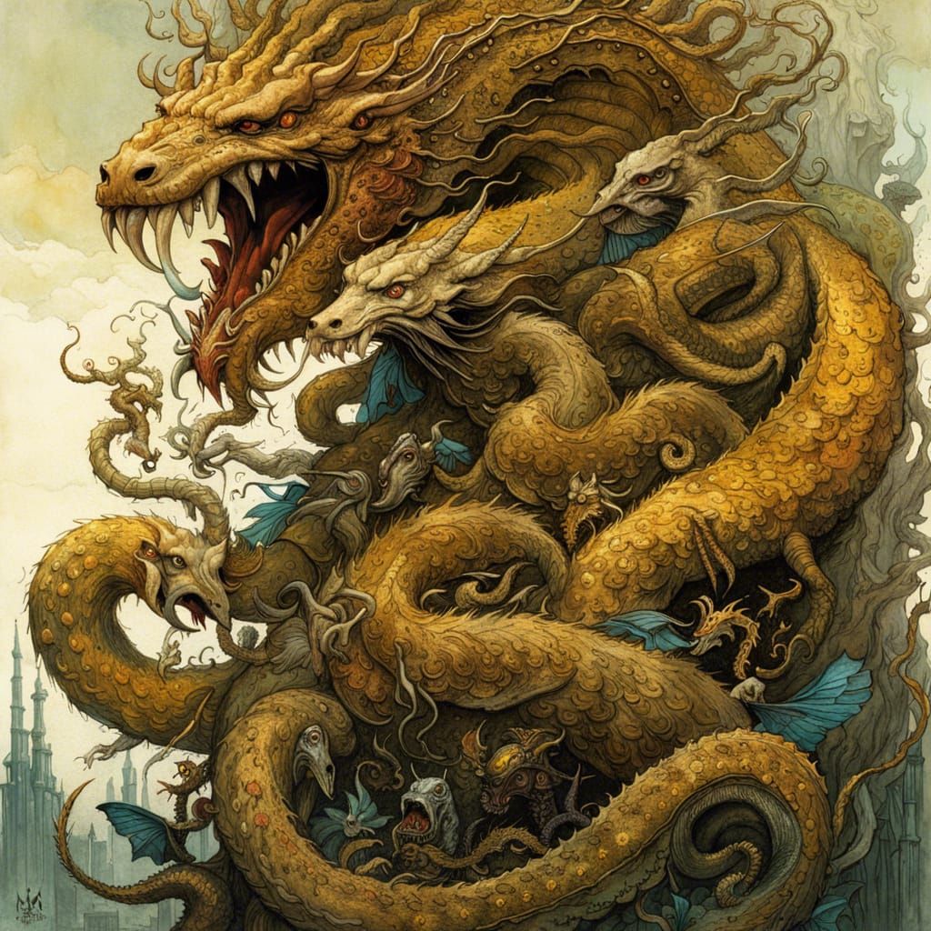 A Hydra Guards the Golden Fleece, version 1