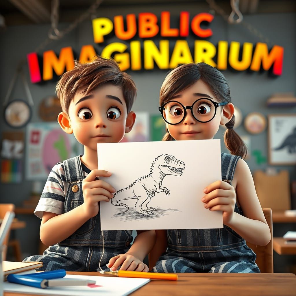 Children's Art Class: Jurassic Park Drawing in Pixar Style