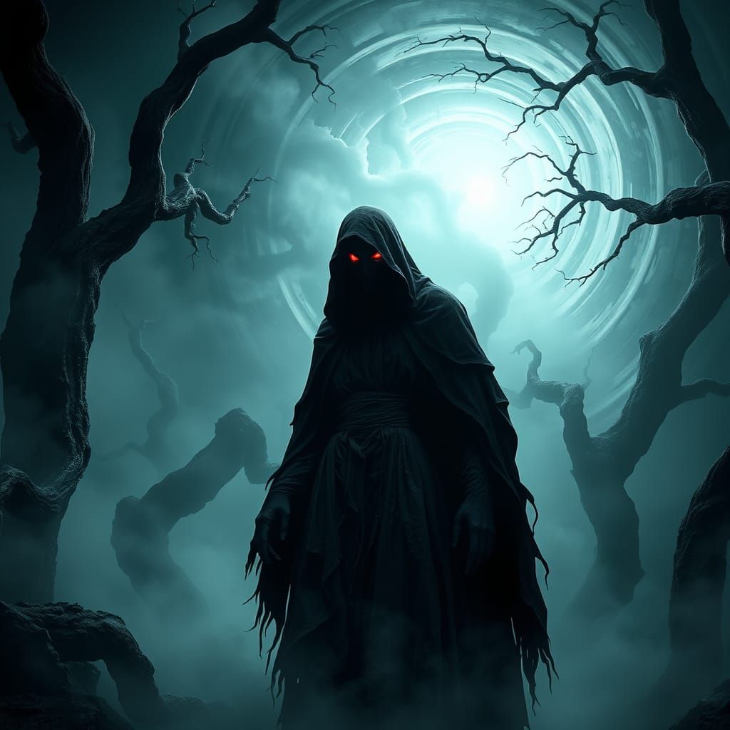 Mystical Figure in Biomechanical Surrealism