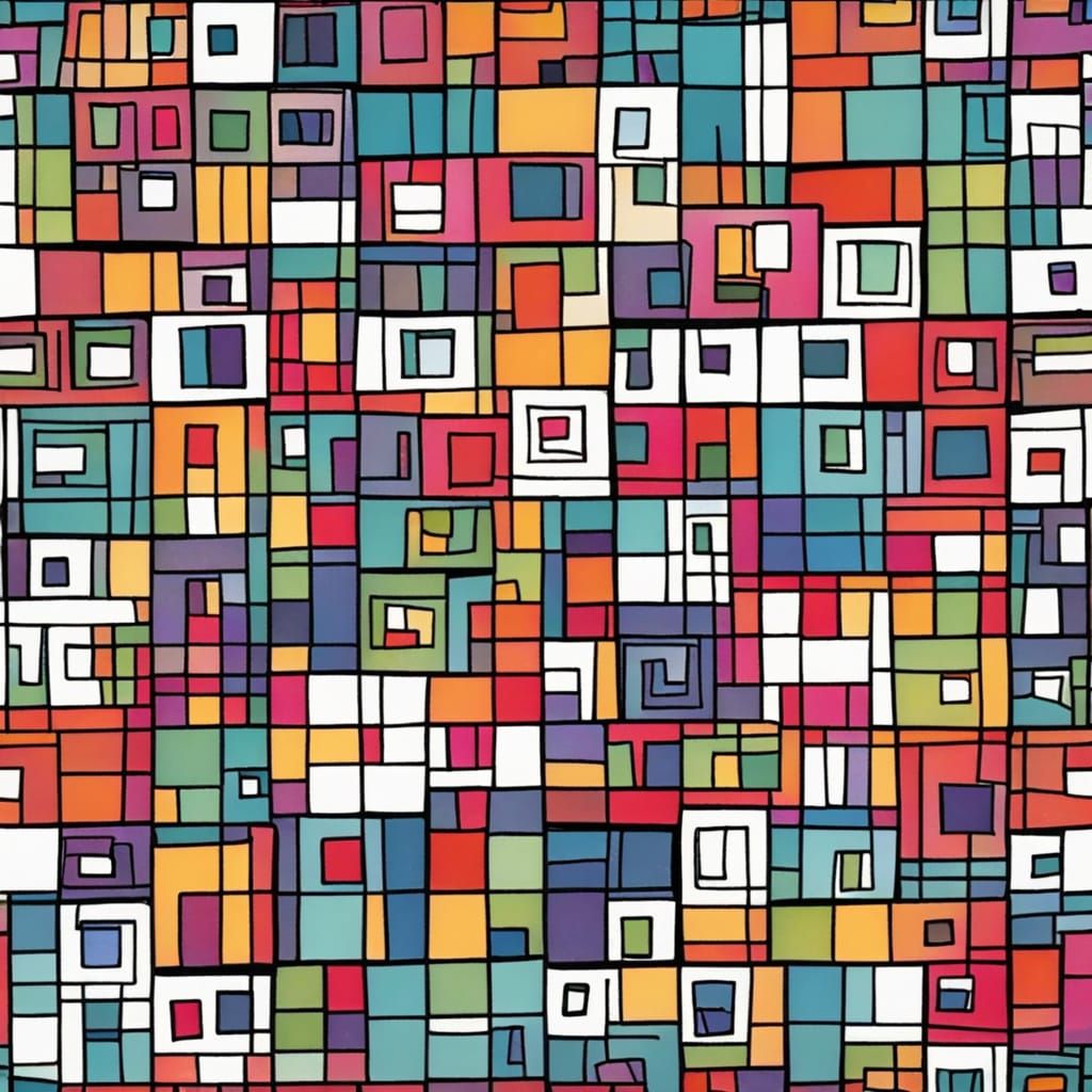 Whimsical Cubist Scenes in Vibrant Colors