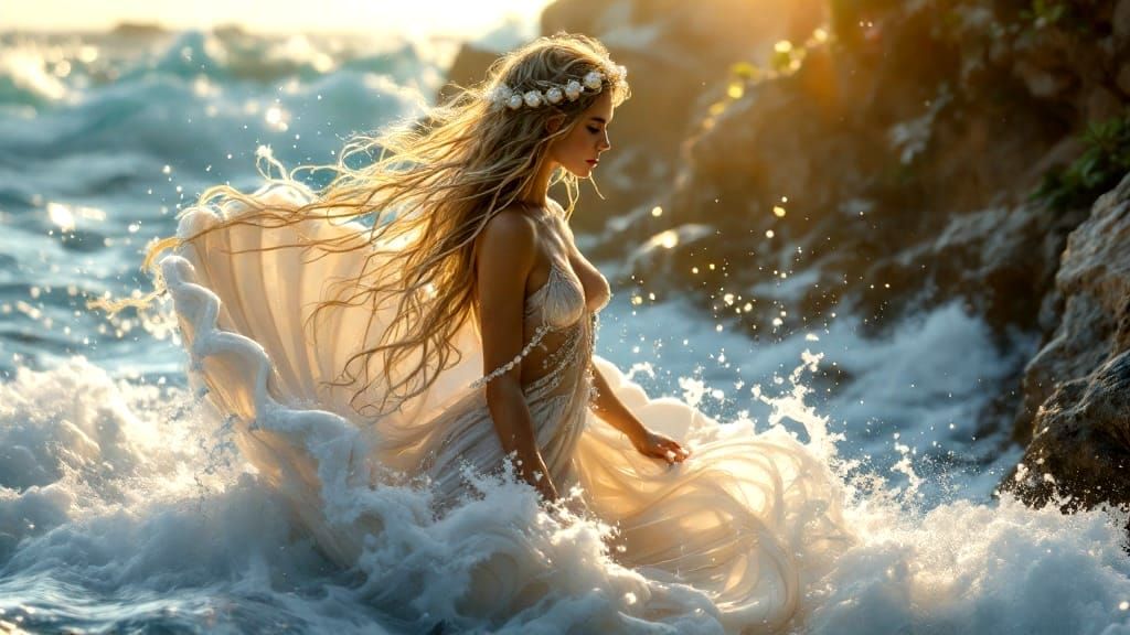 Aphrodite Goddess of Love Rises from the Aegean Sea