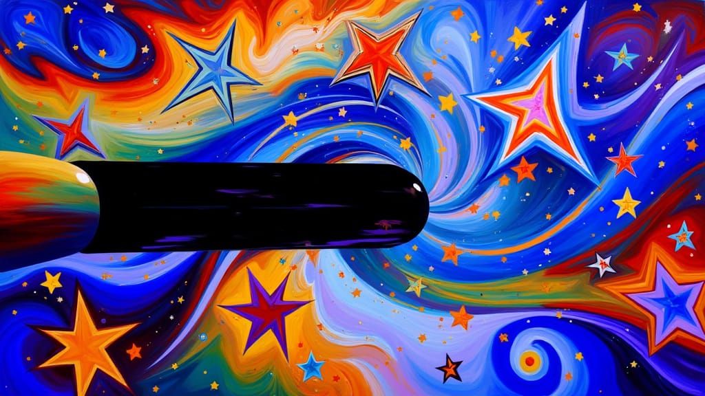 Surreal Express Train Blazing Through Cosmic Vortex