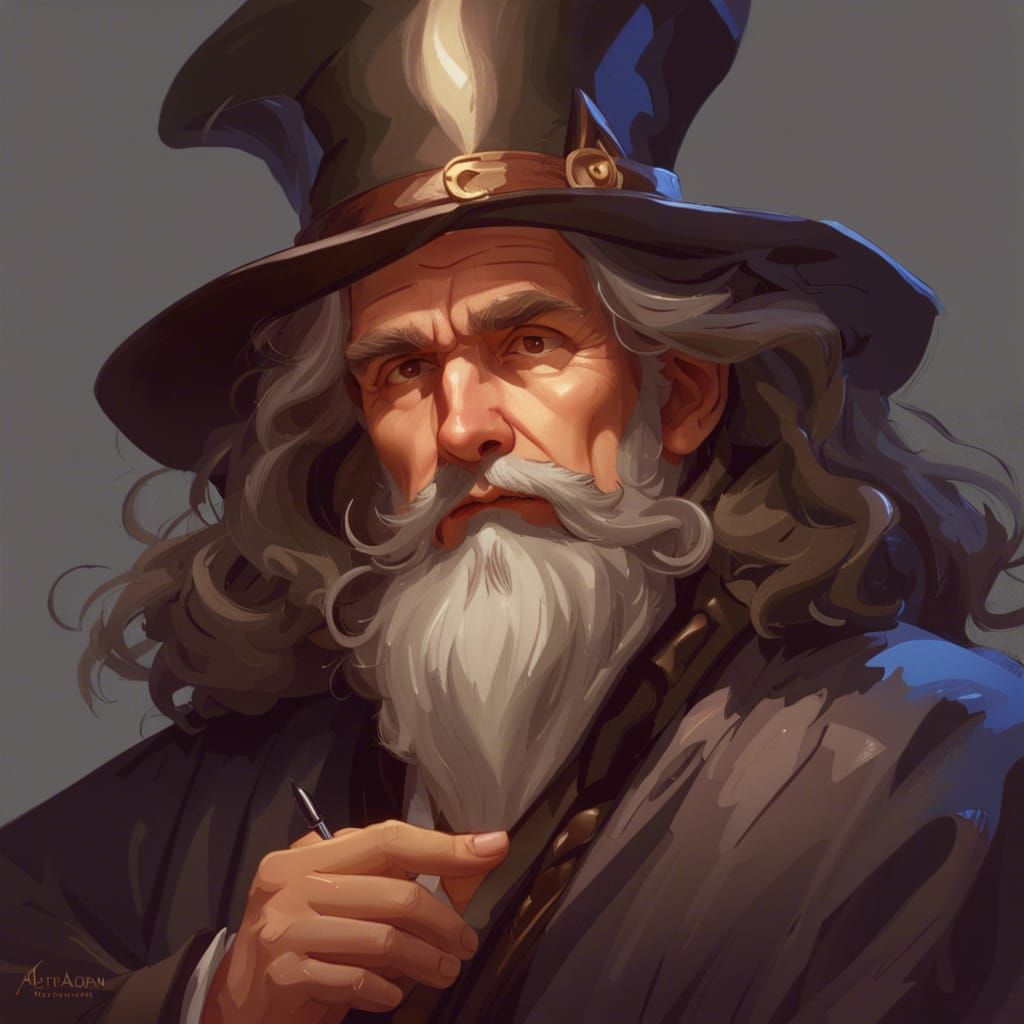 Victorian Wizard Professor Teaching, Digital Art