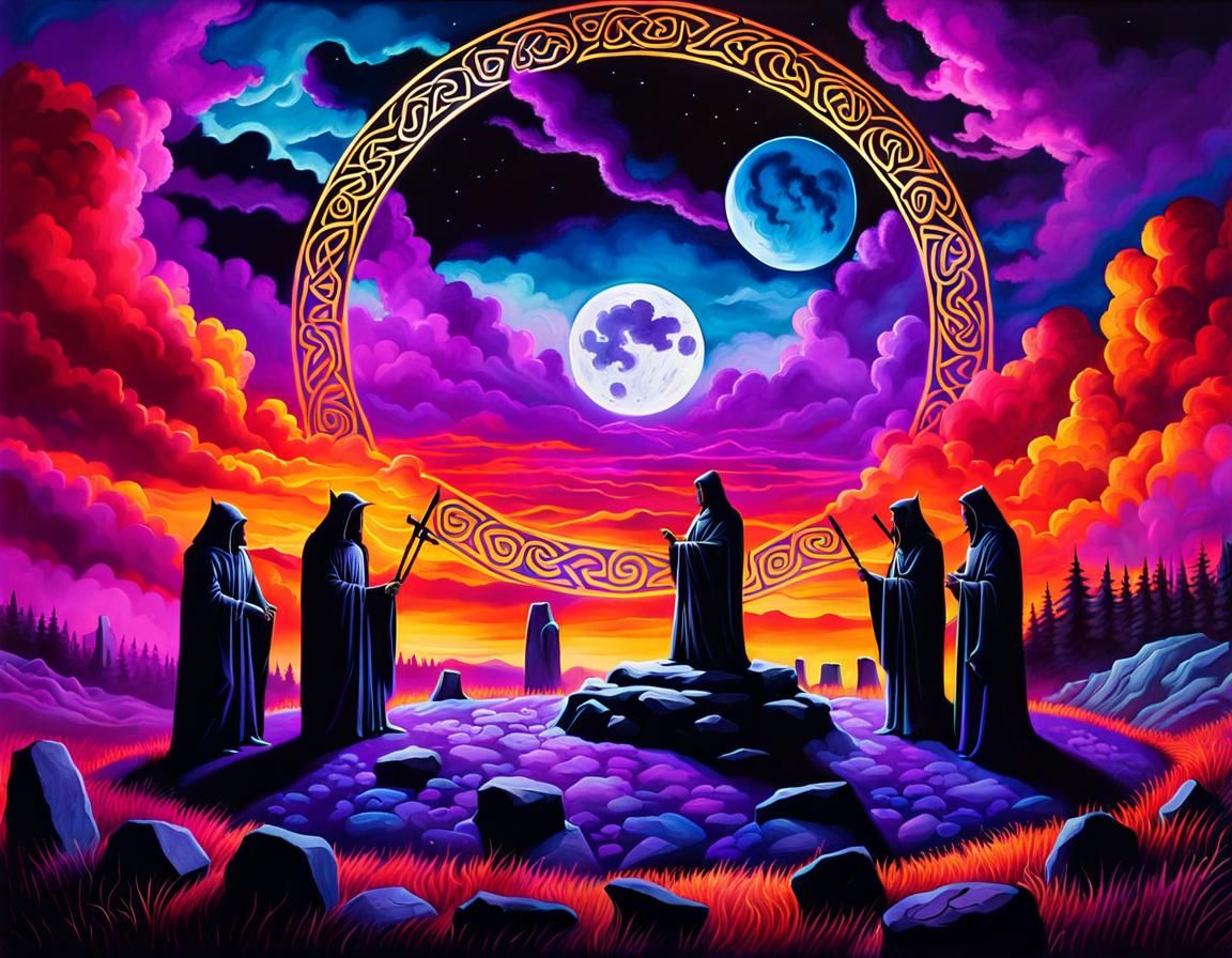 Mystical Celtic Stone Circle Graffiti Art