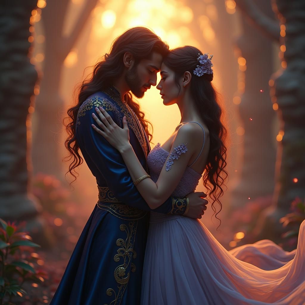 Romantic Fantasy Couple in Mystical Setting