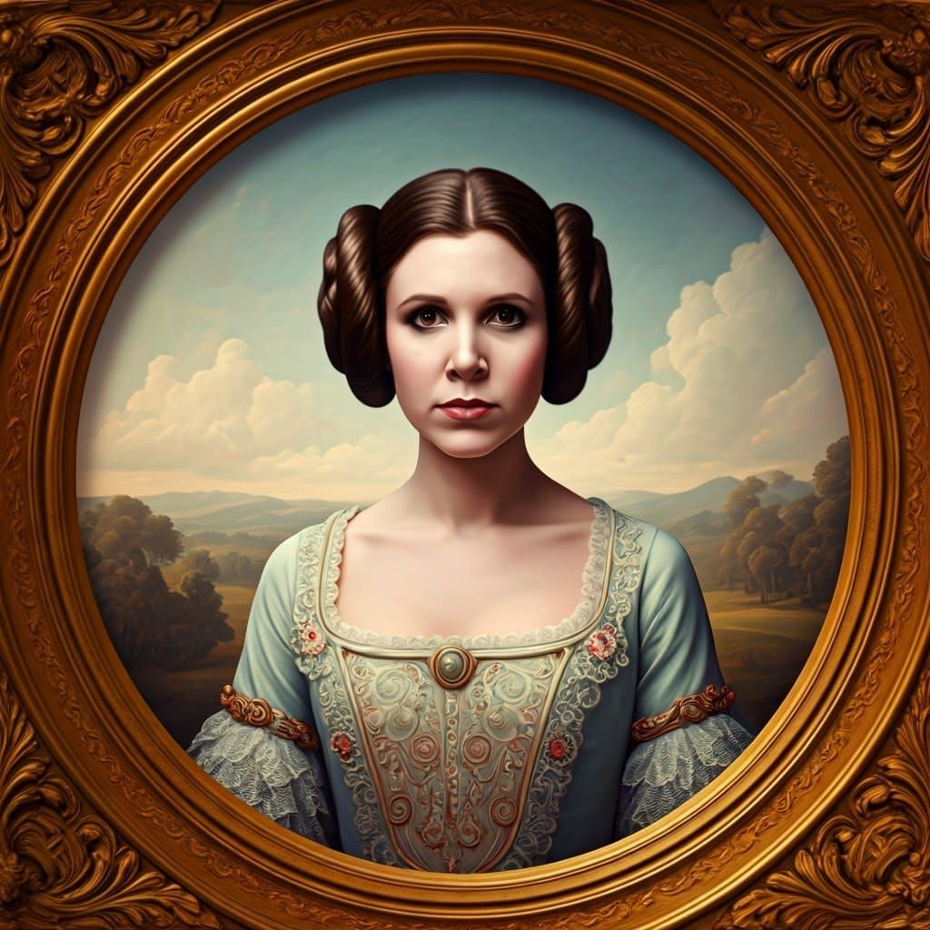 Elegant Princess Leia in 18th-Century European Art