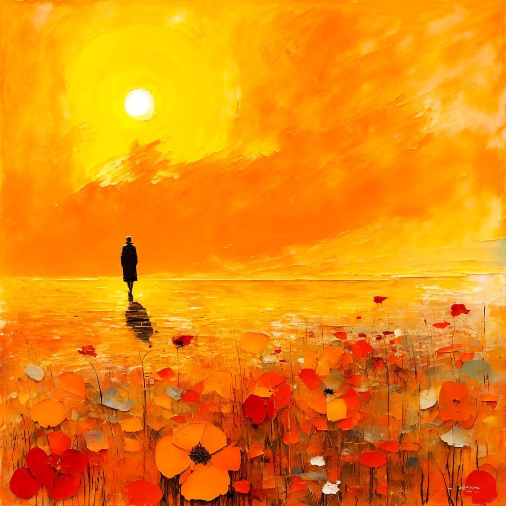 Summer Impressionist Painting with Impasto Textures