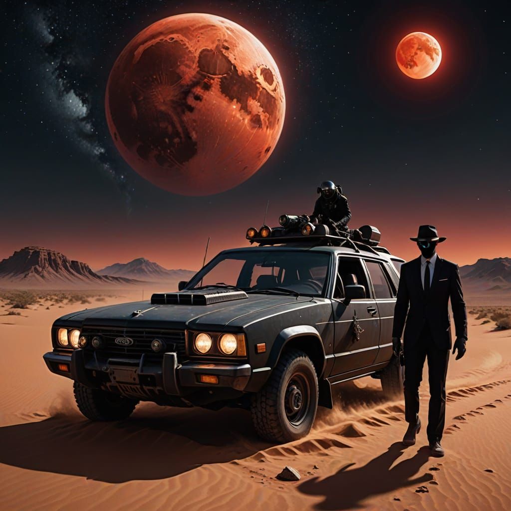 MIB Agents Load Alien Artifact Under Blood Moon