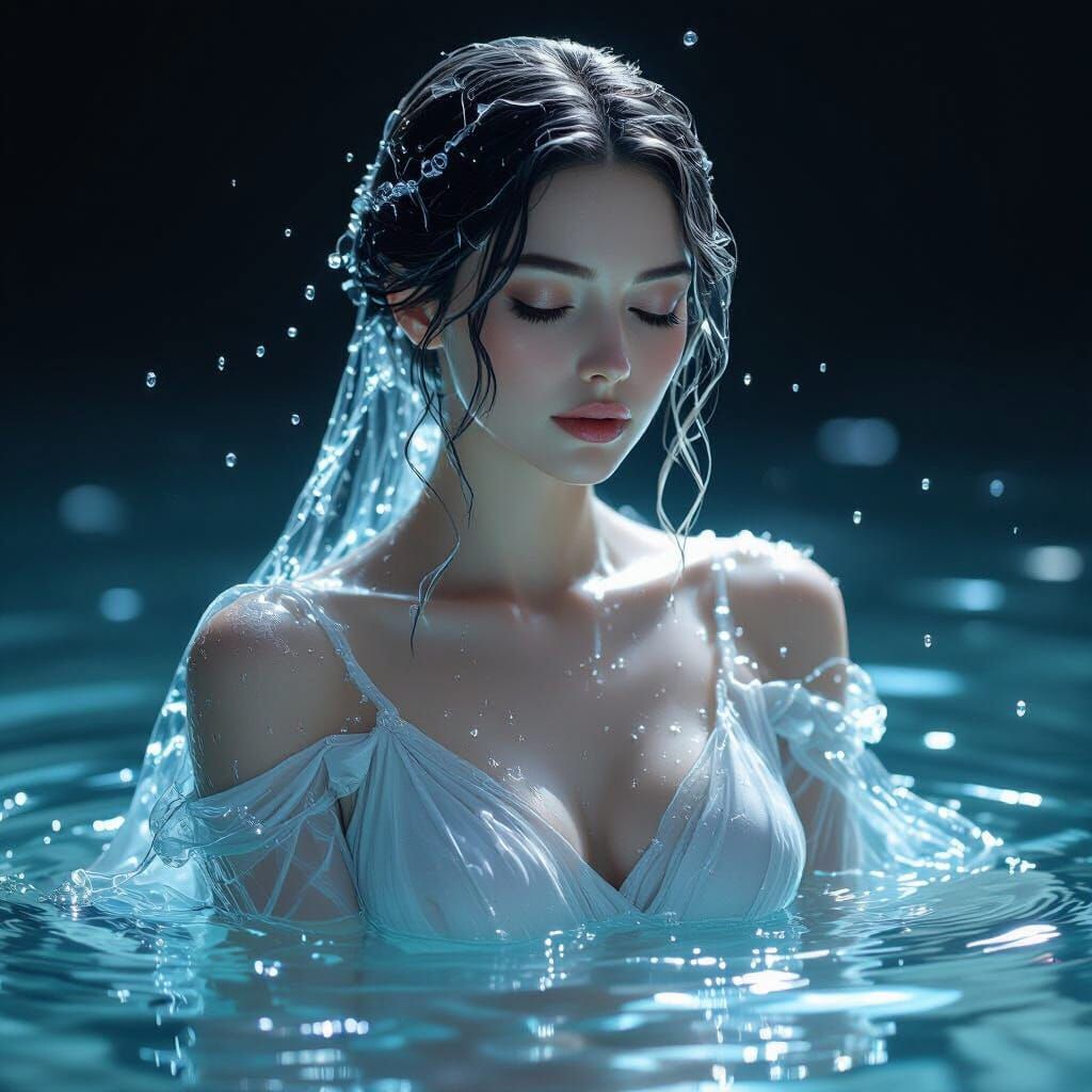 Serene Water Woman in Dreamy Aesthetic