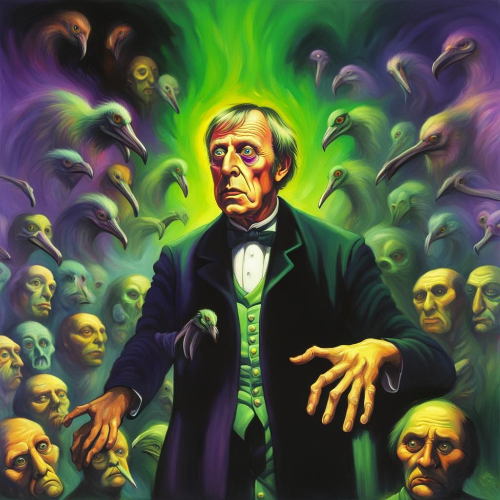 Rod Hull and Emu at a Neon Rave