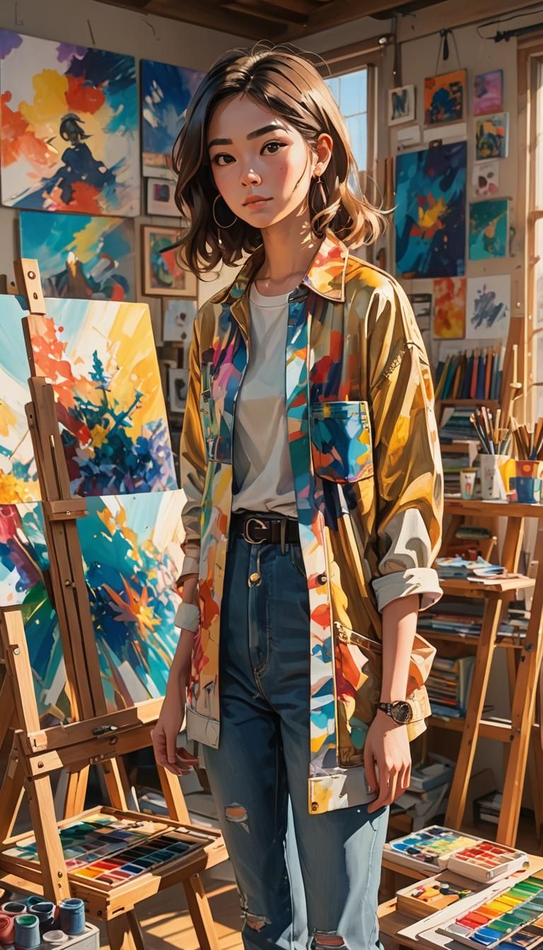 Anime Artist in Studio Trigger Style