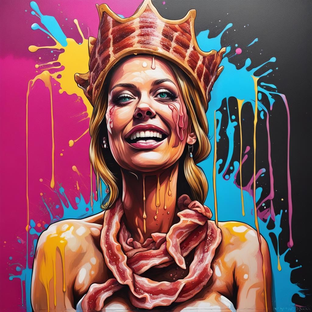 Bacon Queen Graffiti Art in Splash Style
