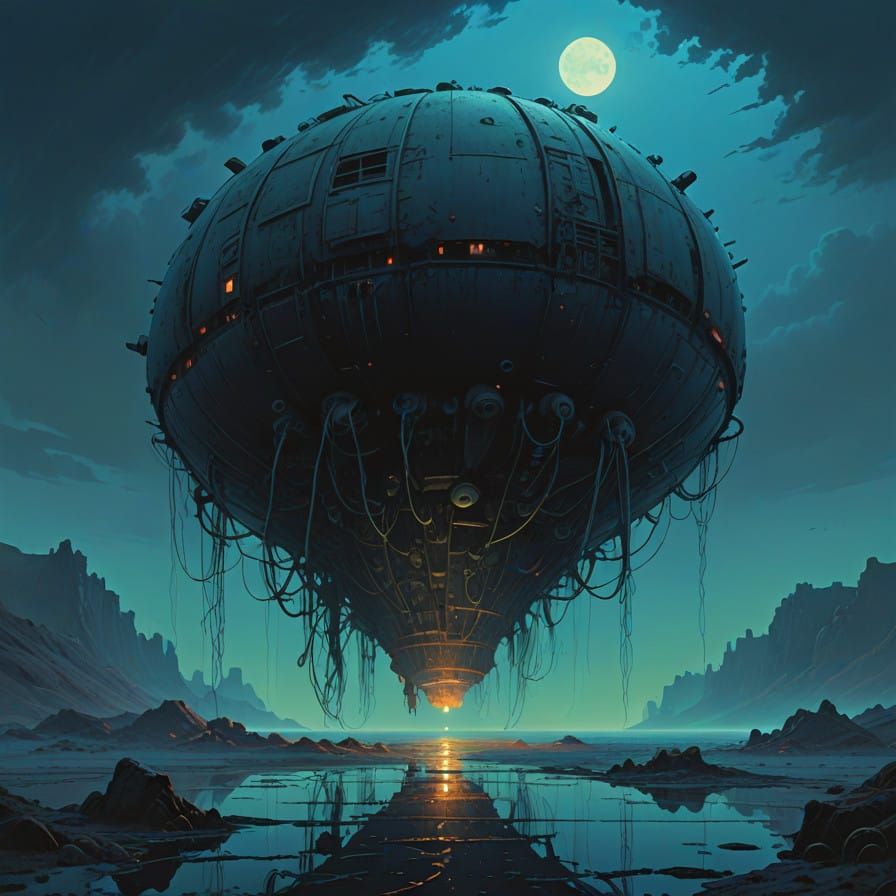 Ethereal Bioluminescent Being in the Deep Ocean