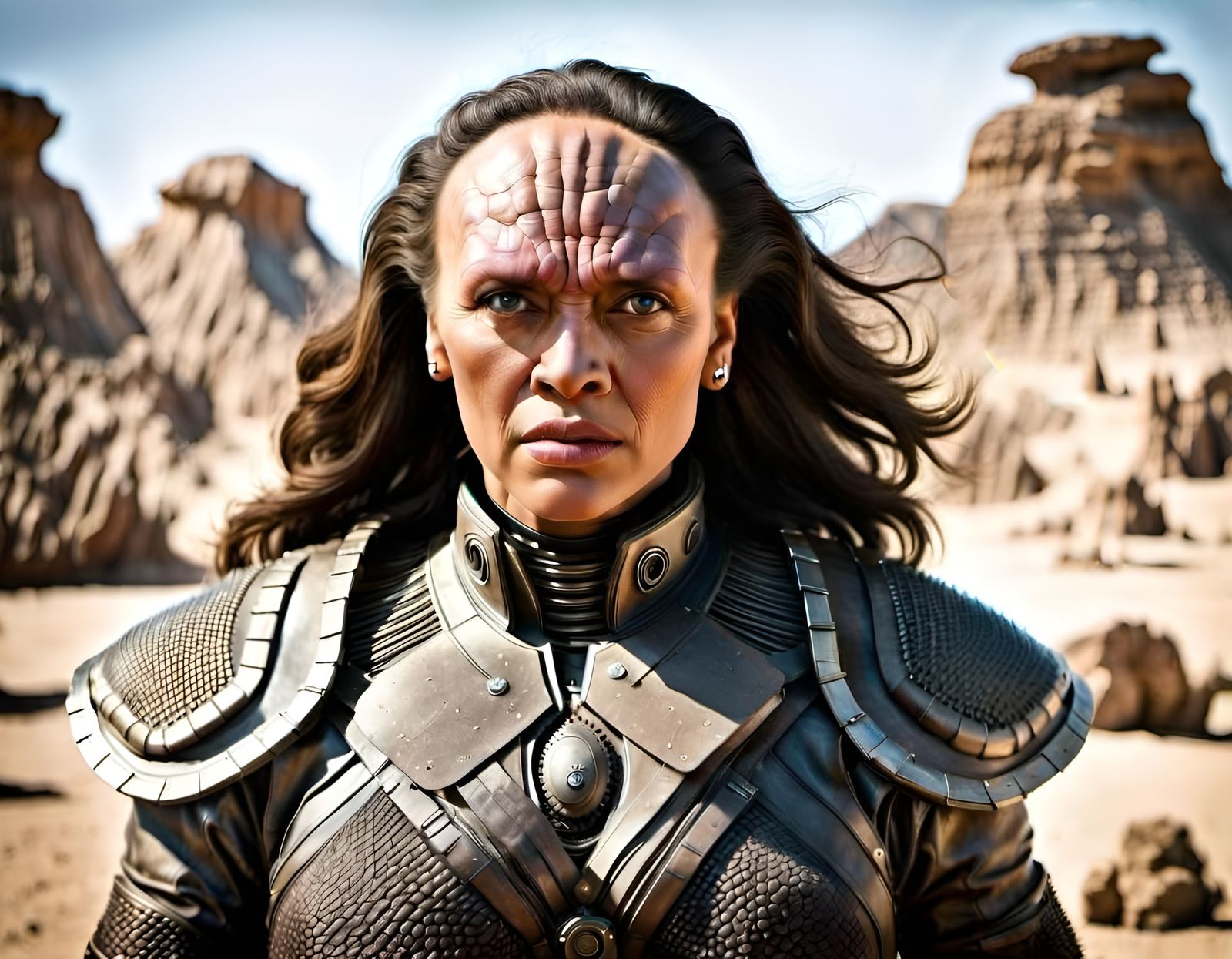 Latina Klingon Officer on Starship Bridge