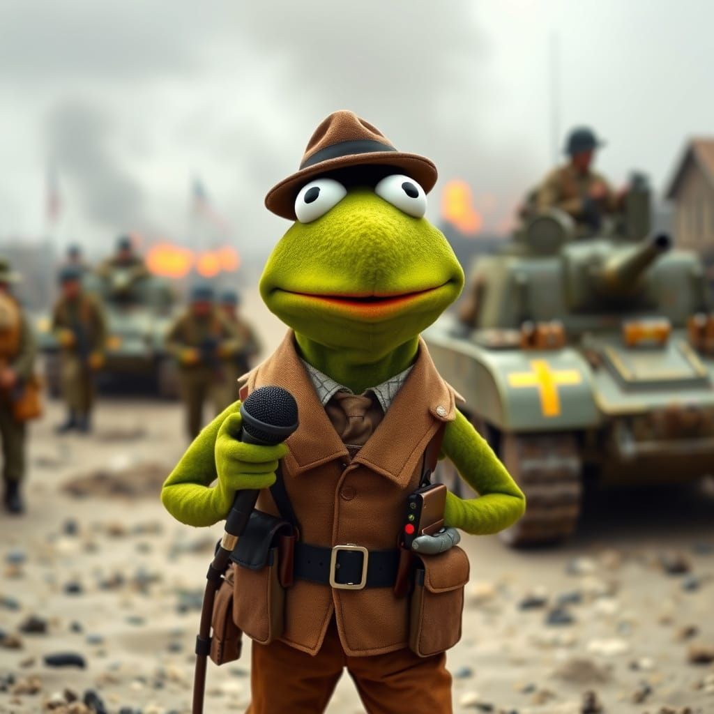 Muppet Newsreel Journalist Covers D-Day Landings