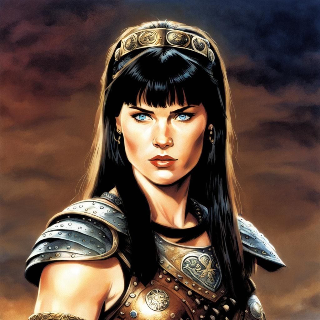 Legendary Female Warrior in Ancient Greek Setting