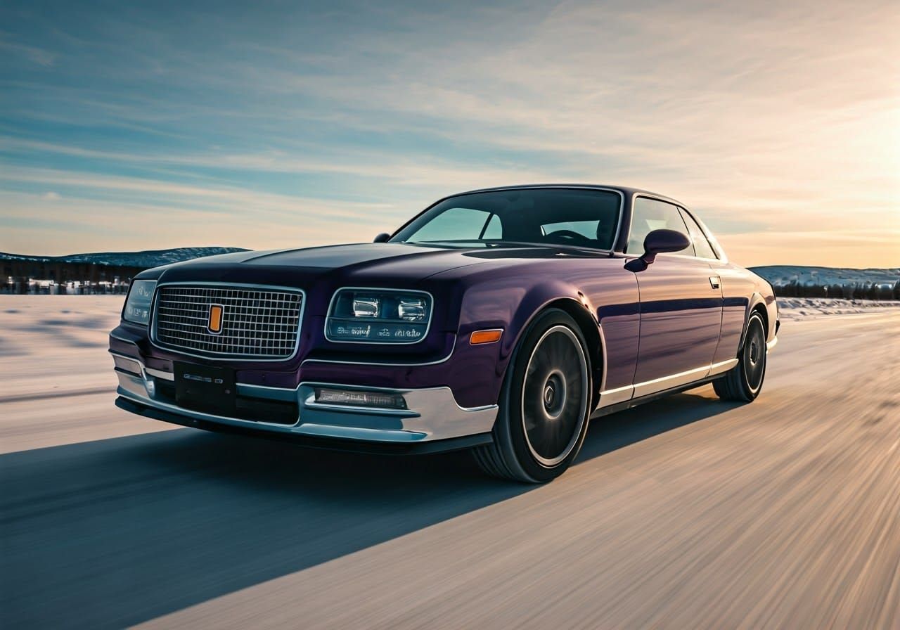 Cinematic Purple Toyota Century Spider Concept Speeds Throug...