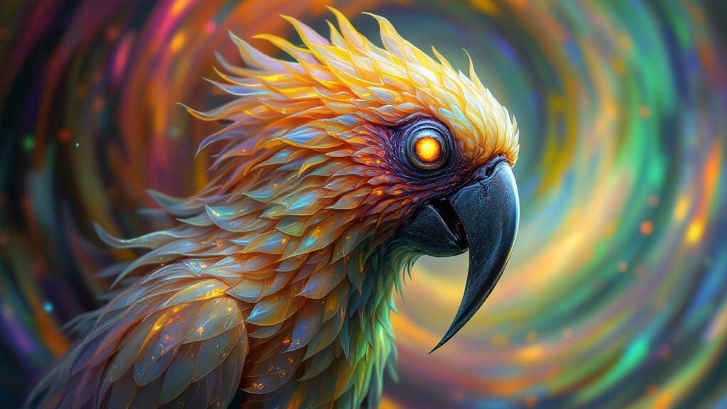 Ethereal Parrot from a Realm of Madness