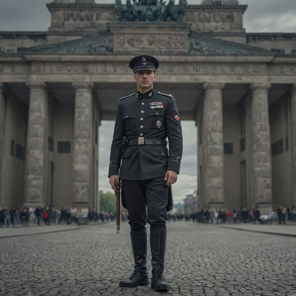 Futuristic Military Officer in Berlin