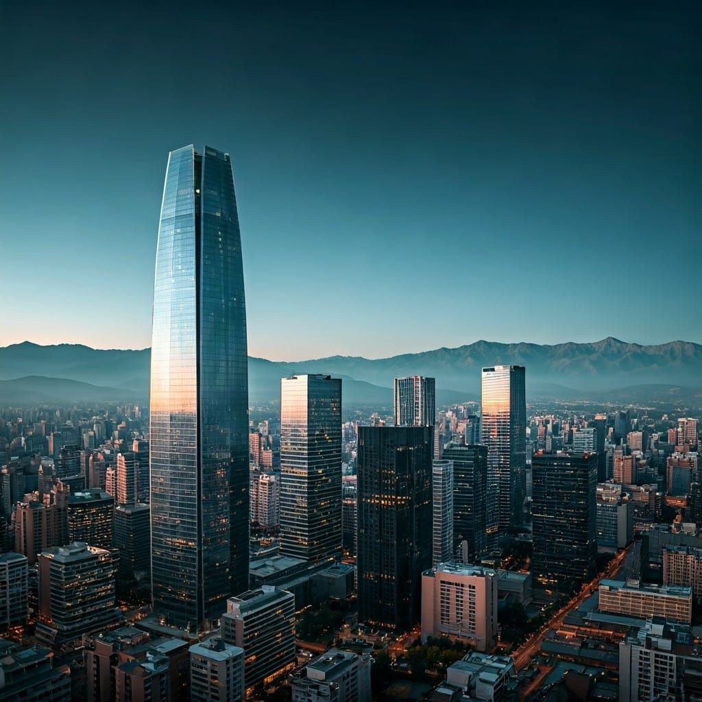 Futuristic Urban Landscape of Santiago Chile