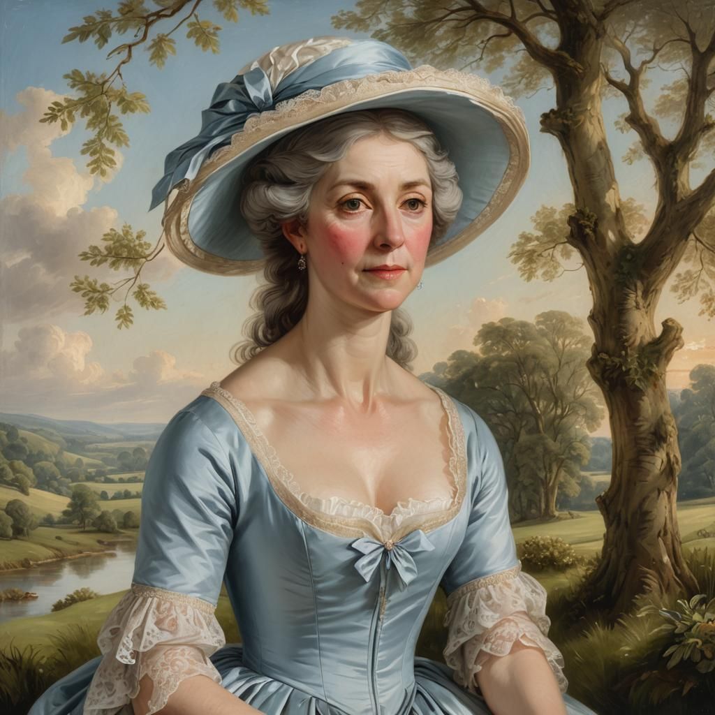 Elegant Portrait of a Woman in Neoclassical Style