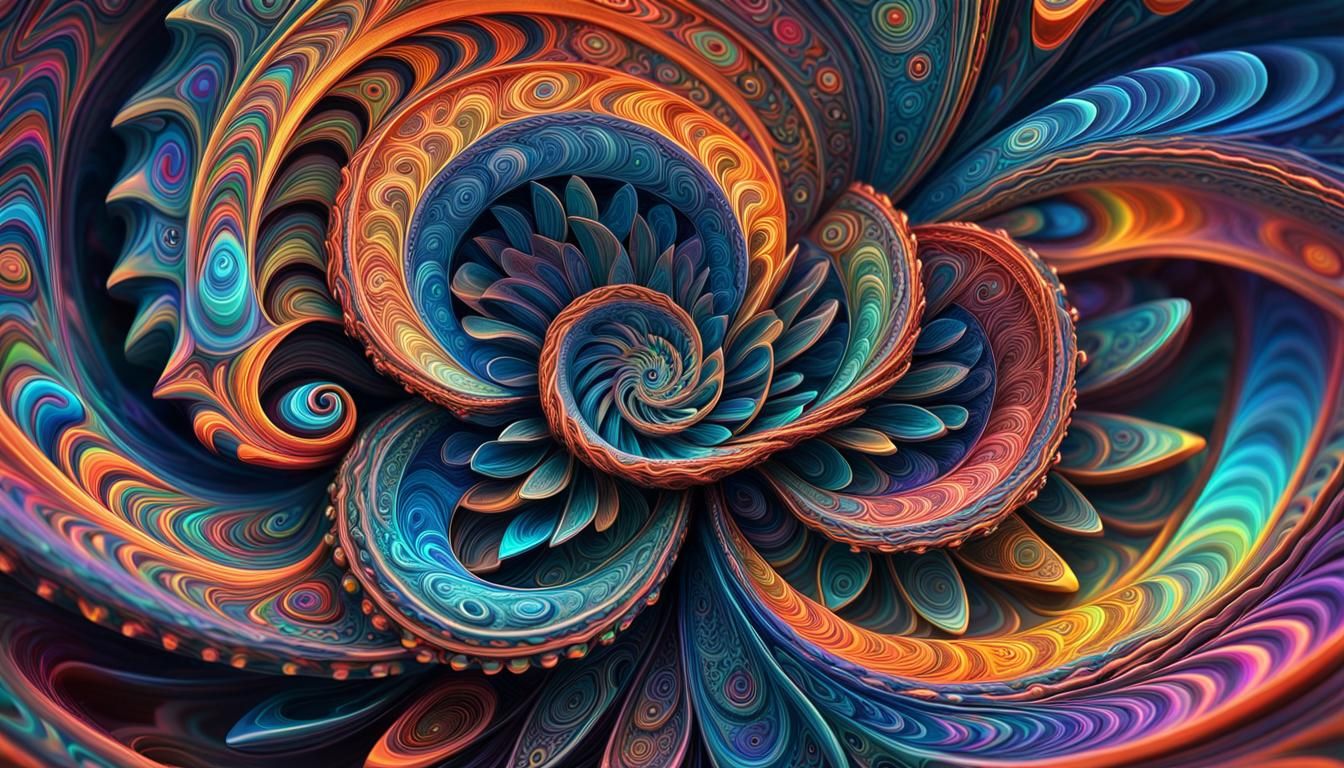 Iridescent Star Shape in Psychedelic Surrealism