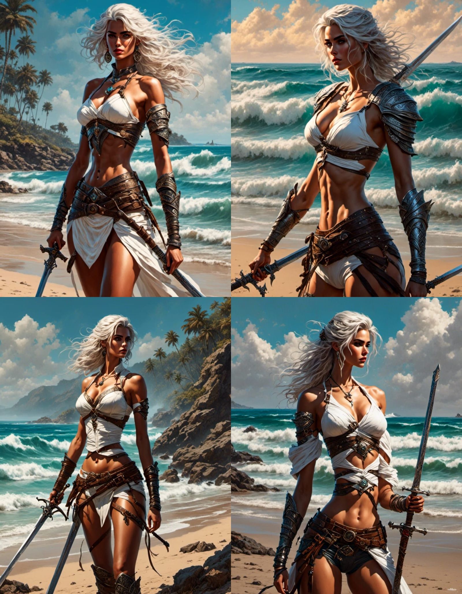 Ciri from The Witcher on a Beach