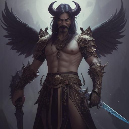 Erlik, Turkic God of the Underworld: Dark Fantasy Art
